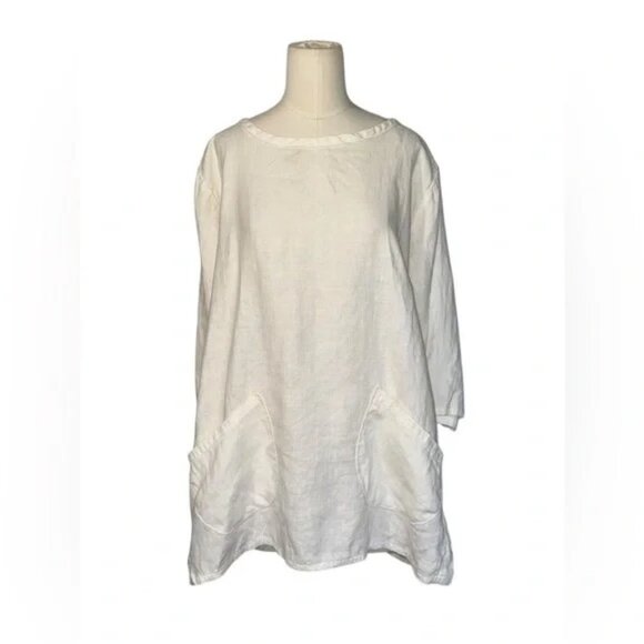 HEART’S DESIRE LINEN cream Top - Size Medium - Picture 7 of 9